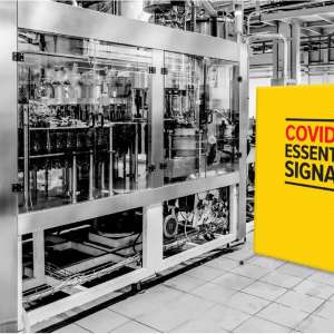 branded office & factory partitions & dividers - COVID-19 essential signage