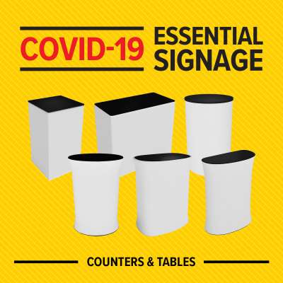 branded counter solutions - COVID-19 essential signage
